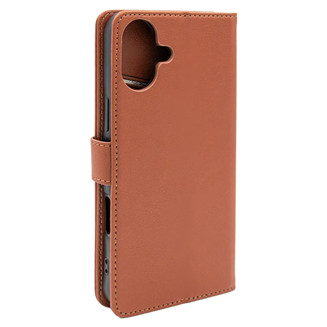 iPhone 16 Plus PU Leather Wallet Case Brown